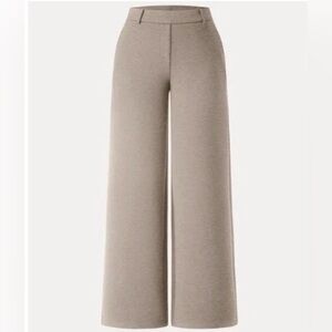 OGL Women’s Pull On Comfy Dress Pants Oatmeal Wide Leg